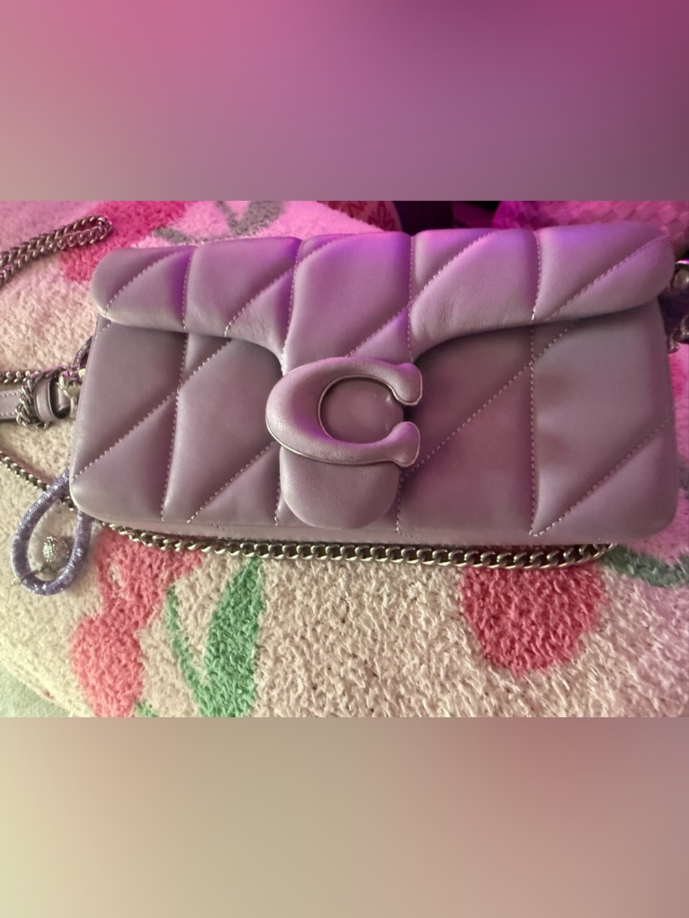 Coach lavender quilted shoulder bag